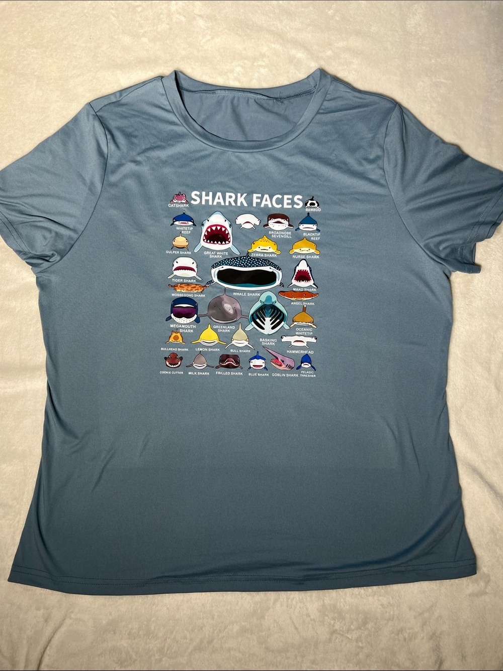 Types of Shark Faces Sea Animals of The World Shark Lover T-Shirt